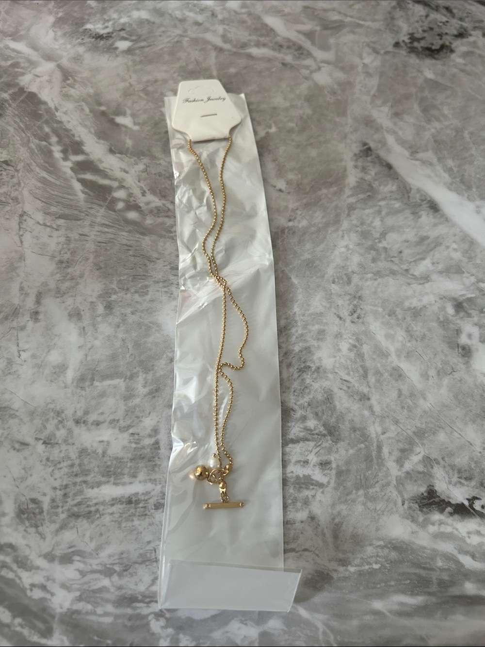 Gold Bar Pendant Necklace by